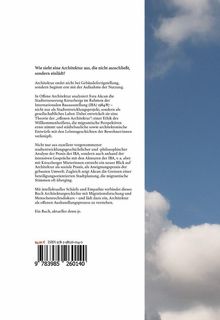 Wie sieht eine Architektur aus, die nicht ausschließt, sondern einlädt? Unten links ein Barcode, rechts Wolken.