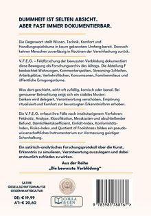 Text über Unwissenheit, Forschung und Analyse der aktuellen Kultur. Verlagslogo und Barcode sind ebenfalls sichtbar.