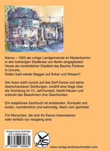 Texte: Beschreibung von Karow's Geschichte und Entwicklung, Autor beschreibt Dorf und Geschichte. Illustration: Ein Gebäude im Stadtzentrum.
