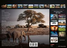 15% Rabatt-Code: GPF-2027. Landschaft mit Elefanten am Wasser, Baum im Hintergrund. Oben kleine Tierbilder, rechts bunte Cover.