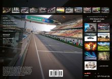 15% Rabatt-Code: GPF-2027. Bild einer leeren Rennstrecke und diverse Motorsport-Aufnahmen. Kontaktdaten links.