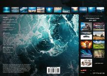 Links Kontaktangaben, rechts Rabattcode GPF-2027, darunter Bildkatalog. Hintergrund in Blau- und Grüntönen zeigt Meerwasser.