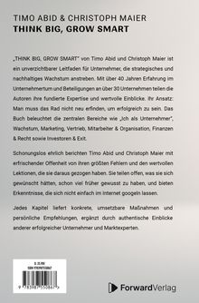 „THINK BIG, GROW SMART“: Leitfaden für strategisches Wachstum. Expertise von Timo Abid und Christoph Maier. Logo: Forward Verlag.