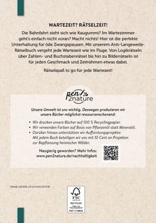 "Wartezeit? Rätselzeit!" Ein Text über Rätselbücher zur Unterhaltung. Unten ein "pen2nature" Logo. Natürliche Farben.
