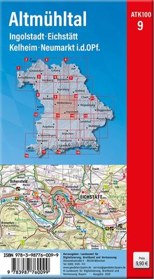 Altmühltal, Ingolstadt, Eichstätt, Kelheim, Neumarkt i.d.OPf., Karte von Bayern, ISBN 978-3-98776-009-9, Preis 9,90 €.