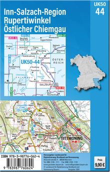 UK50-44 Inn-Salzach-Region, Rupertiwinkel, Östlicher Chiemgau, Karten