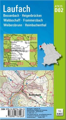 "Laufach, Bessenbach, Heigenbrücken; Karte mit geografischen Details von Rothenbuch. Preis: 9,90 €."