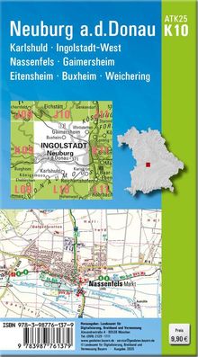 Neuburg a.d. Donau, mit Karlshuld, Ingolstadt-West, Nassenfels, Karte und Gebietsskizze von Bayern, Preis 9,90 €.