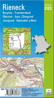 Rieneck, ATK25 C03. Orte: Burgsinn, Frammersbach, Obersinn, Aura i.Sinngrund, Jossgrund, Gemünden a.Main. Preis: 9,90€.