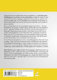 Entwicklung der Hörfähigkeiten von Kindern, Fokus auf verschiedene Aspekte des Hörens, Preis 39,80 €. Forum Musikpädagogik.