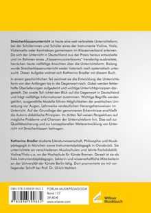 Text beschreibt Streicherklassenunterricht als verbreitete Unterrichtsform. Enthält Infos zur Autorin Katharina Bradler.