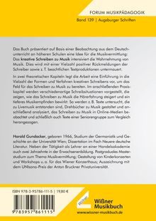 FORUM MUSIKPÄDAGOGIK Band 139. Das Buch zeigt, wie kreatives Schreiben zu Musik die Wahrnehmung intensiviert.