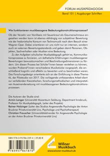 FORUM MUSIKPÄDAGOGIK Band 151 | Augsburger Schriften. Thema: Musikbezogene Bedeutungskonstruktionen. Autoren: Langer, Holzinger, Frauscher.