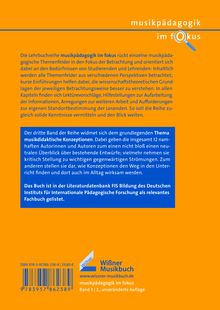 Buchbeschreibung zur musikpädagogischen Themenreihe. Fokus auf musikdidaktische Konzeptionen. Wißner Musikbuch Logo.