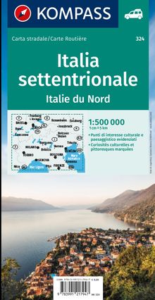 KOMPASS Autokarte Oberitalien, Italia settentrionale, Northern Italy, Italie du Nord 1:500.000, Karten