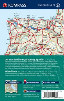 Robert Schwänz: KOMPASS Wanderführer Jakobsweg Spanien, Camino Francés. Von den Pyrenäen nach Santiago de Compostela und Fisterra, 46 Etappen mit Extra-Tourenkarte, Buch