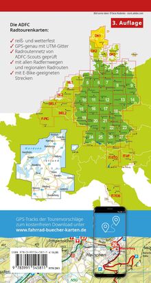 ADFC-Radtourenkarten, reiß- und wetterfest, GPS-genau, geprüft, E-Bike-Strecken. Kostenfreier Download bei fahrrad-buecher-karten.de.