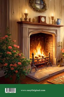 www.easyOriginal.com

Ein gemütliches Kaminzimmer mit brennendem Feuer, Blumen, Kerzen und einem Wandkranz.