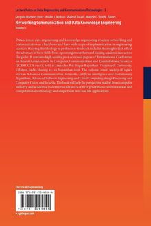 Roter Hintergrund, Buchrückseite mit Titel: "Networking Communication and Data Knowledge Engineering". Autoren: Gregorio Martinez Perez u.a.