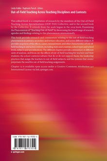 Das Buch thematisiert das Unterrichten außerhalb des Fachgebiets und bietet internationale Forschungsergebnisse. Hintergrund in Rot- und Orangetönen.
