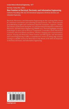 Rotes Buchcover mit dem Titel: "New Frontiers in Electrical, Electronics and Information Engineering". ISBN am unteren Rand.
