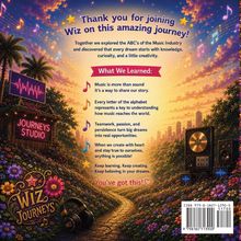 "Thank you for joining Wiz on this amazing journey! What We Learned: Music is more than sound..."

Ein Weg führt durch blühende Landschaft in eine Stadt.