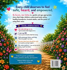Every child deserves to feel safe, heard, and empowered. Text über Kinderschutz umgeben von blühendem Gartenpfad.
