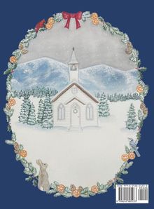 ISBN 979-8-2408-0523-3. Illustration: Winterlandschaft mit Kirche, Bergen, Tieren und weihnachtlichem Kranzrahmen.