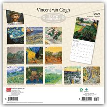 "Vincent van Gogh", "EARTH FRIENDLY", Kalender von 2027, 16 Monate, zeigt Gemälde wie "The Starry Night", "Irises", "Olive Trees".