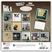 "Banky's Graffiti 2021" Kalender, 16 Monate, "Earth Friendly". Fotos von Graffiti und Illustrationen jeden Monat.