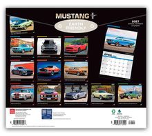 "Mustang", "Earth Friendly", "2027 Official 16-Month Calendar". Kalender zeigt historische Ford Mustang Modelle.