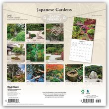 "Japanese Gardens", 2027 Kalender. "EARTH FRIENDLY". Fotos von Gärten jeden Monat. Beschreibung: ruhige, schöne Gärten.