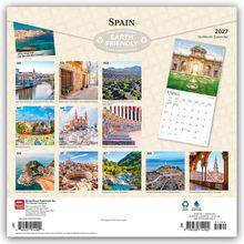 Kalender "Spain", 2027, 16 Monate, umweltfreundlich. Zeigt monatliche Bilder von Sehenswürdigkeiten in Spanien.