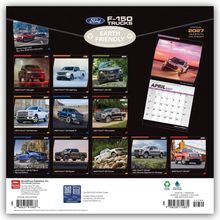 Ford F-150 Trucks, Earth Friendly. Kalenderbilder der Monate mit verschiedenen Ford F-150 Modellen aus den Jahren 2008–2025.