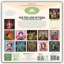 "FOR THE LOVE OF FRIDA" ist zentriert. Bilder zeigen farbenfrohe Porträts, inspiriert von Frida Kahlo.