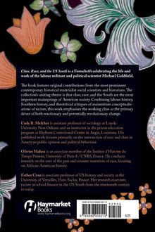 Text: "Class, Race, and the US South" ist eine Festschrift für Michael Goldfield. Hintergrund: Blumenmuster.