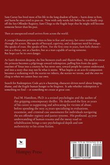 Roter Hintergrund, Text über Sam Carter, der Erlösung sucht, und einen Psychologen namens Paul M. Hamilton, Ph.D.