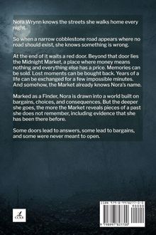 Ein mystischer Hintergrund mit einem großen Textfeld erzählt von Nora Wrynn und dem geheimnisvollen Midnight Market.