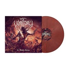 "Vomitory", "In Death Throes". Das Cover zeigt eine düstere Szene mit einem baumartigen Wesen.