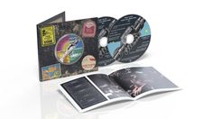 CD-Boxset mit "Pink Floyd", Album "Wish You Were Here", Trackliste und Illustrationen von mechanischen Händen.