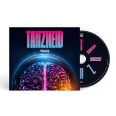 "TANZNEID Electric Callboy" steht in großen, bunten Buchstaben über einem energiegeladenen, leuchtenden Gehirn.