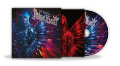 "The Best of Judas Priest" steht oben. Ein blau glühender, futuristischer Krieger mit Flügeln ist zu sehen.