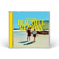 Text: "MICHAEL SCHULTE BEAUTIFUL REASONS". Zwei Personen mit Kind am Strand, blauer Himmel, grüne Hügel. Albumcover.