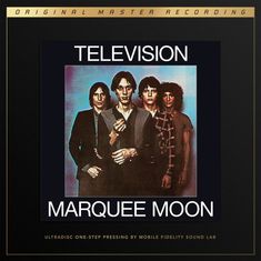 "TELEVISION" und "MARQUEE MOON" stehen untereinander. Vier Männer in gemalter, retro-farbener Darstellung.