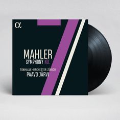 "Mahler Symphony No. 7" mit Tonhalle-Orchester Zürich und Paavo Järvi. Schwarzes Cover mit lila Akzent und Logo.