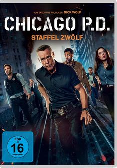 „Chicago P.D. Staffel Zwölf“. Im Vordergrund laufen mehrere Menschen entschlossen auf Bahngleisen.