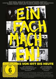 Oben Namen, zentral groß "EIN FACH MACH EN!", unten "SHE-PUNKS VON 1977 BIS HEUTE", Fotos von Punk-Frauen.