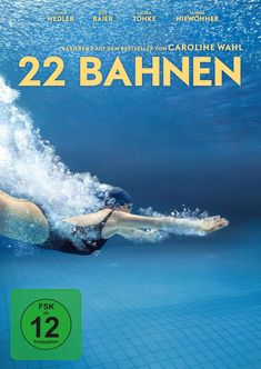 „22 BAHNEN“ steht groß; darunter schwimmt eine Person in einem Pool. Links ein FSK-12-Logo mit grünem Hintergrund.
