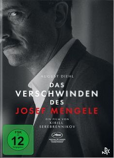 Texte: August Diehl, Das Verschwinden des Josef Mengele, FSK ab 12 freigegeben. Schwarz-Weiß-Porträt eines Mannes.