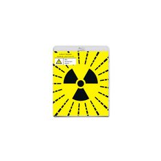 Text: "Kraftwerk Radio-Activity", "50th anniversary edition". Gelbes Design mit großem, stilisiertem Warnsymbol.